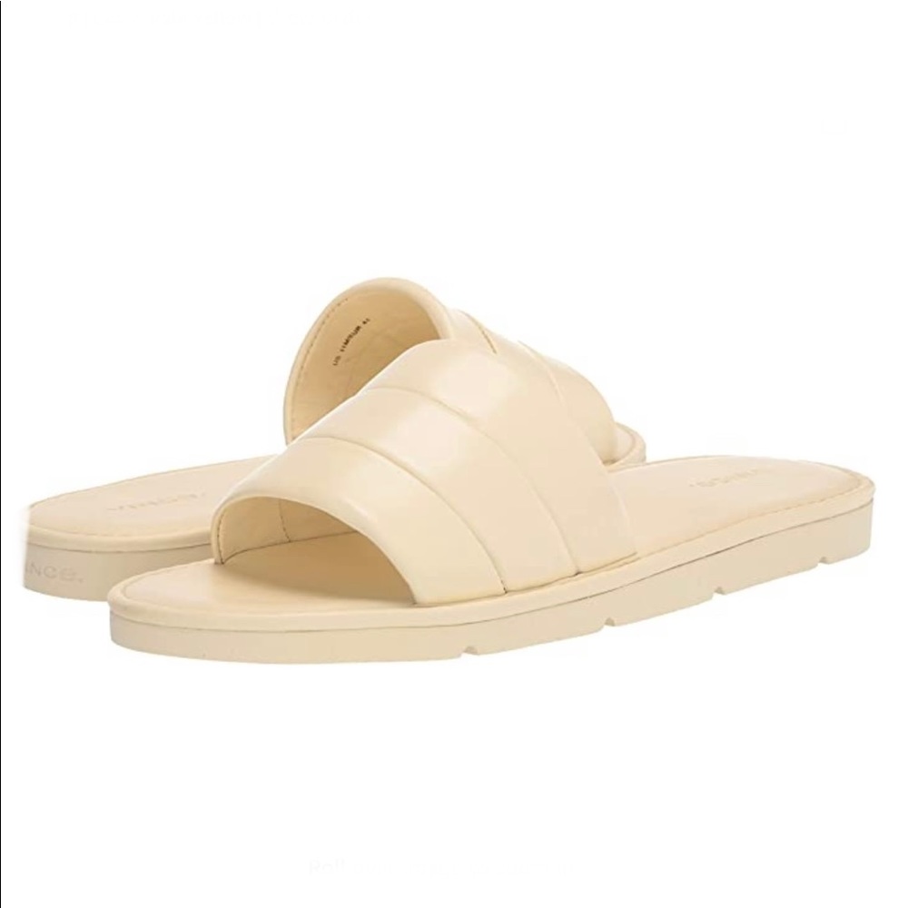 NIB Vince Olina Leather slide sandals in light yellow- W9